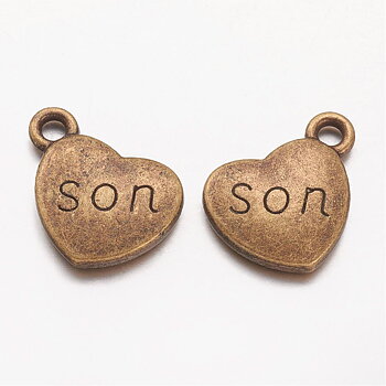 Charm  heart bronze,  "son"
