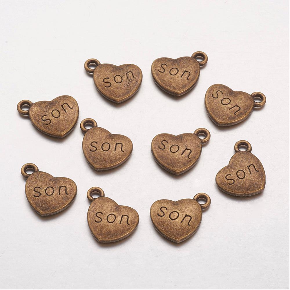 Charm  heart bronze,  "son" - 2