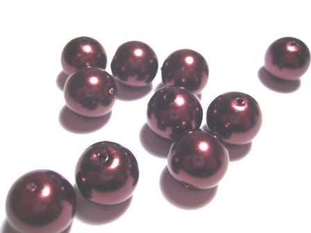 Vaxade Glaspärlor , 14mm , mörkbrun