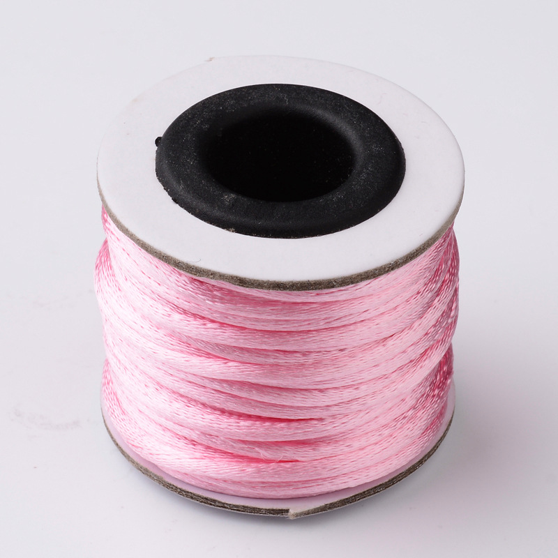 Nylontråd, 2mm. Hel rulle.  Rosa - 2