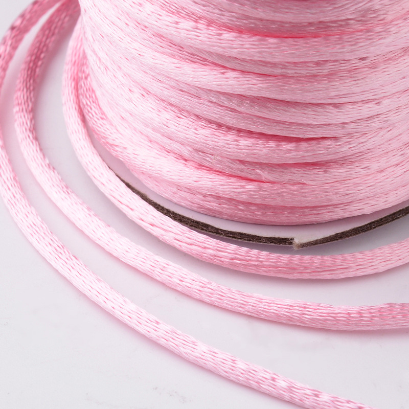 Nylontråd, 2mm. Hel rulle.  Rosa