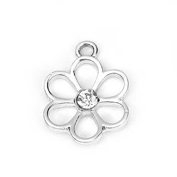 Charm    Flower w.  rhinestone
