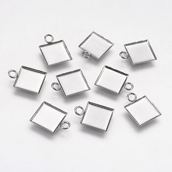 Cabochon Setting  ,stainless steel, Square