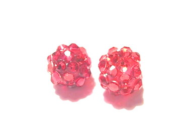 Resin/Pavepärla m. Strassnitar - 12 mm, Ljust Vinröd AB