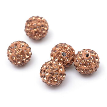 Polymer clay bead 10mm, camel 