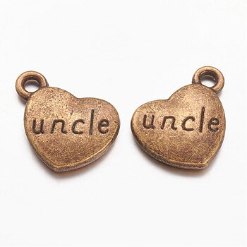 Charm  heart bronze, "uncle"