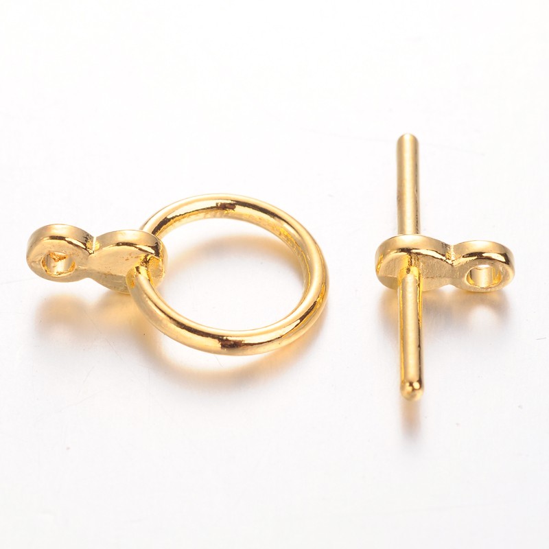 Toggellås, Ring, Guld 12mm