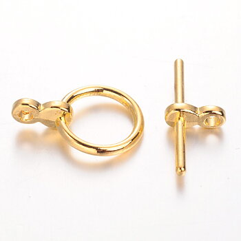 Toggellås, Ring, Guld 12mm