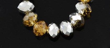 Facetterad rondell , 8mm, Tvåfärgad. Silver / topas - 2