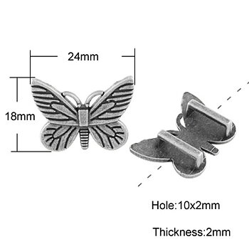 Regaliz / Slider, Fjäril , 10x2mm