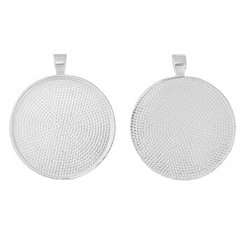 Cabochonhållare/ fäste  - Silver rund 30mm