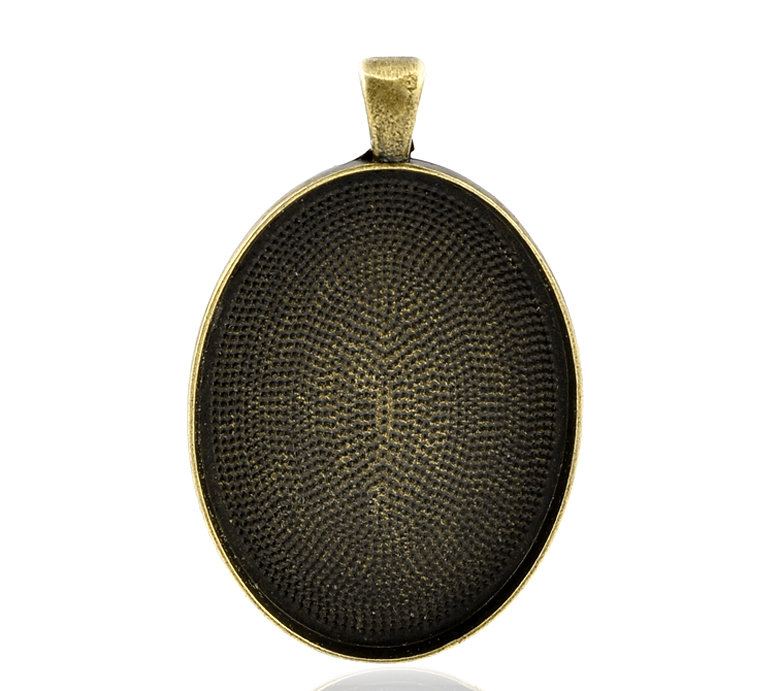Cabochon Setting , Bronze 40x30mm oval