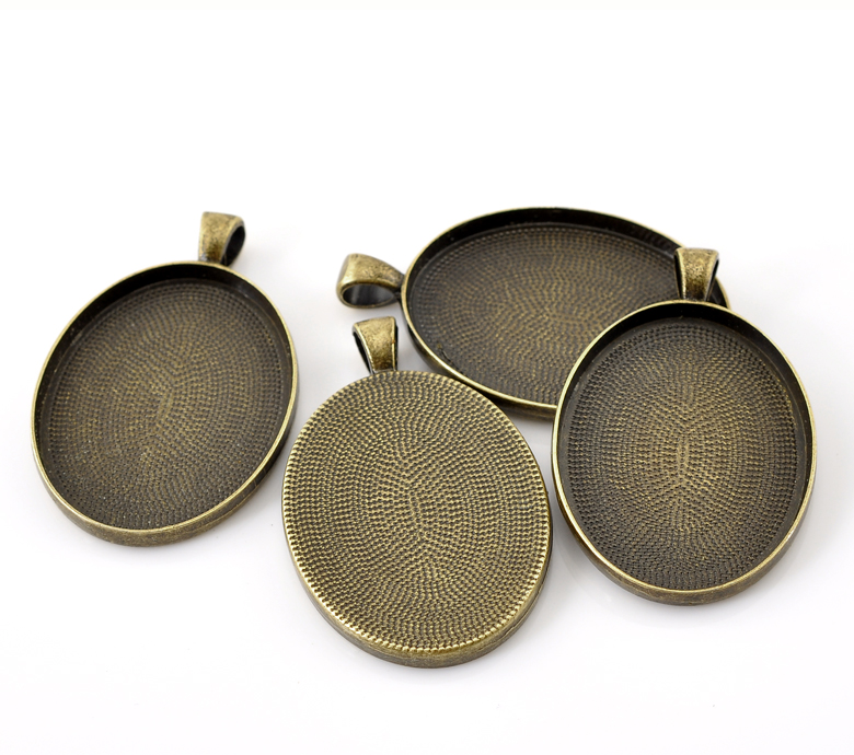 Cabochon Setting , Bronze 40x30mm oval - 2