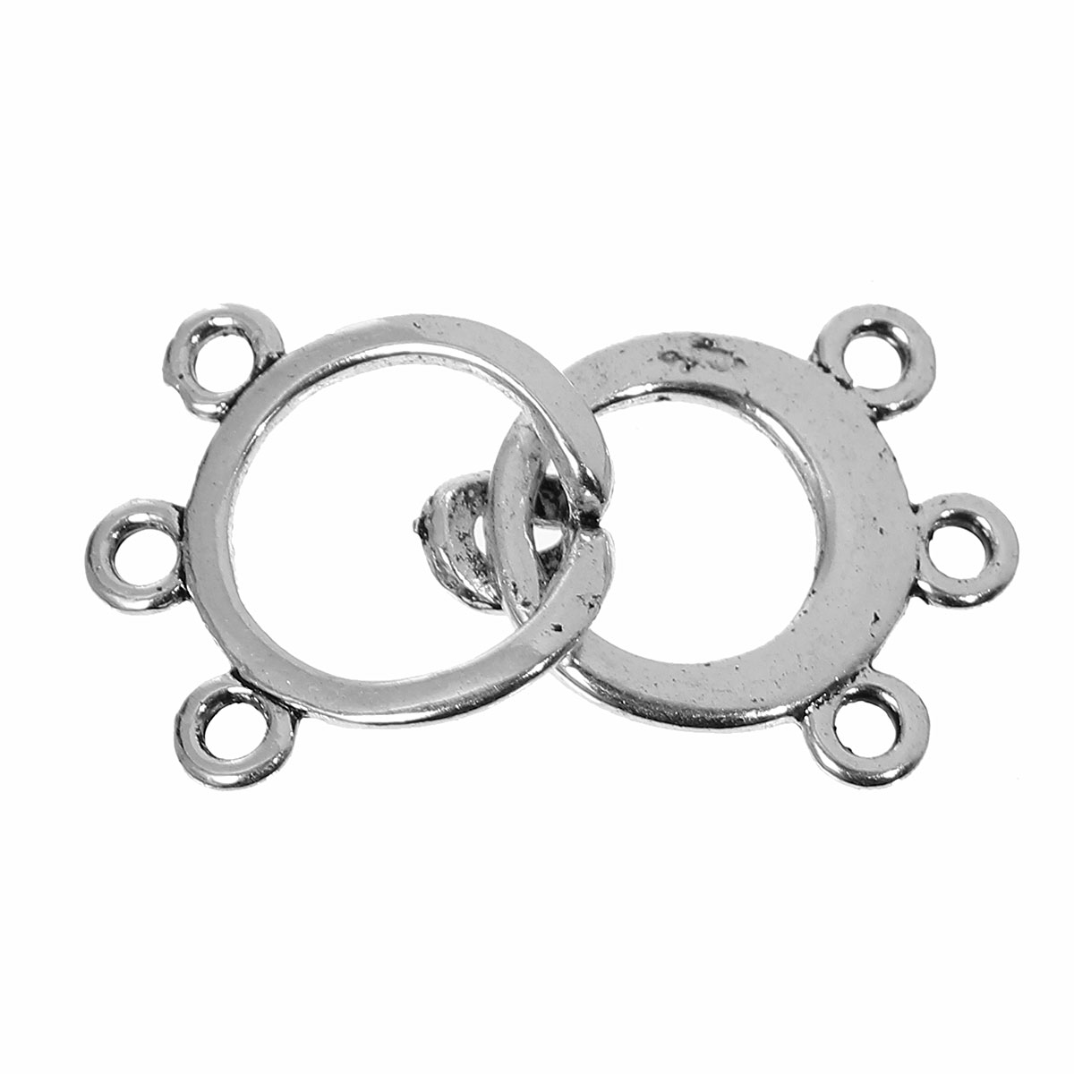 Toggle/hook clasp ,circle , Silver