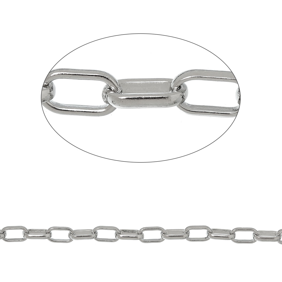 Kedja, Platina Oval Cable, 5x3mm,  1meter