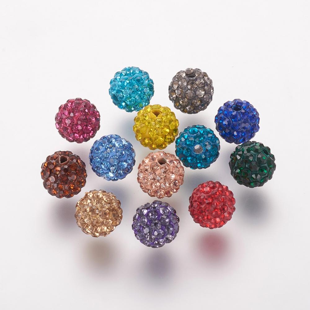 Polymer clay bead 10mm,, mix