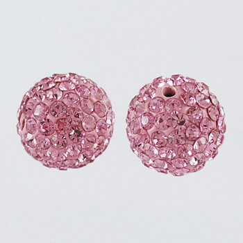 Polymer clay bead 8mm, rose