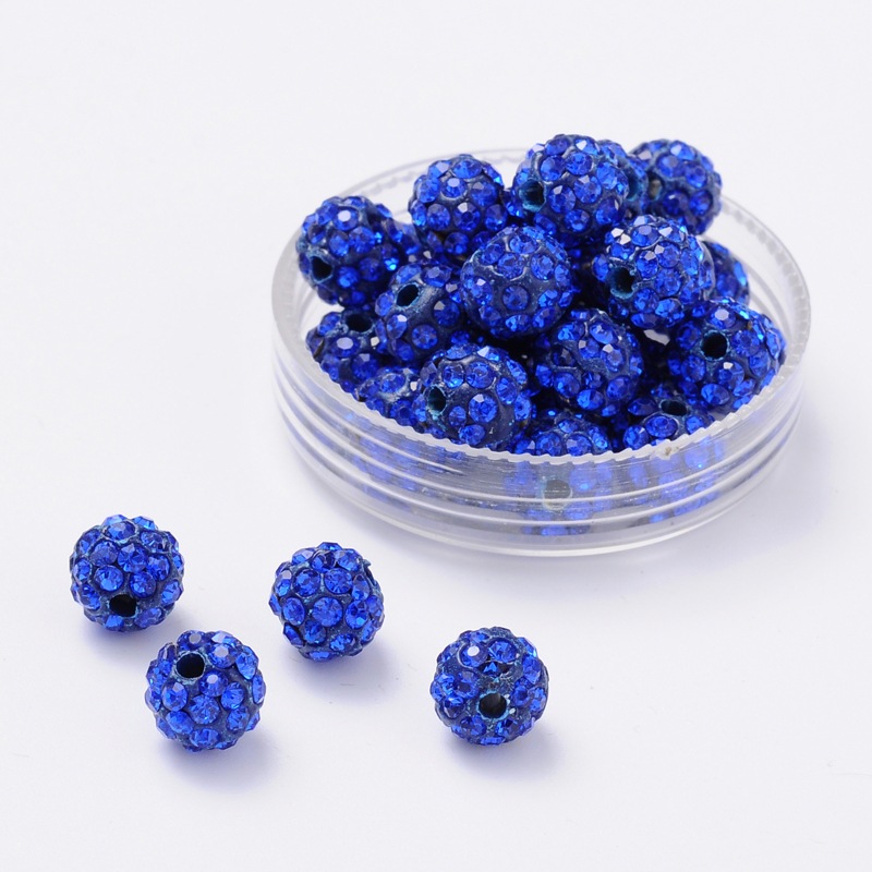 Polymer clay bead 8mm, Sapphire  