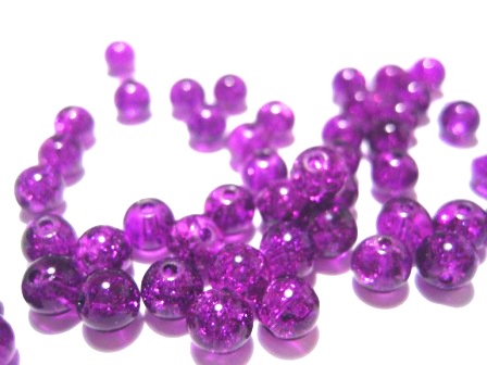 Crackle, purple 6mm