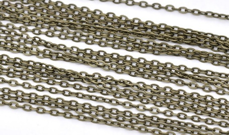 Chain,bronze Flat cross 3x2mm, 1m