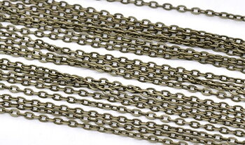 Kedja -Brons, Flat cross 3x2mm , 1m