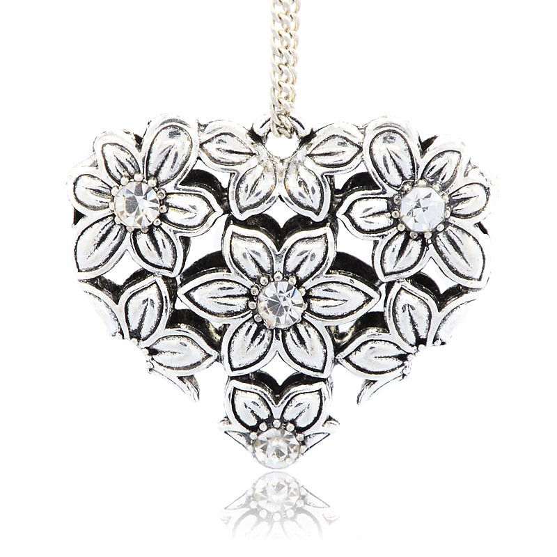 Large Luxury pendant -Clear flower heart