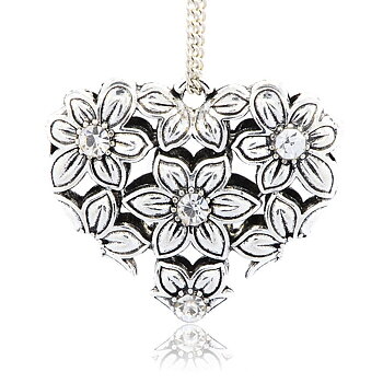 Large Luxury pendant -Clear flower heart