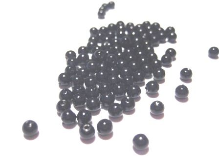 Vaxade Glaspärlor , 4mm Svart