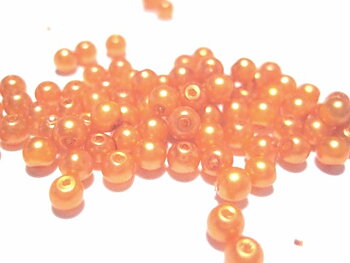 Waxed Glass Beads 4mm Orange