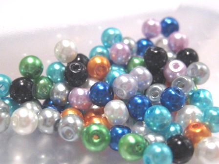 Vaxade Glaspärlor , 4mm Mix