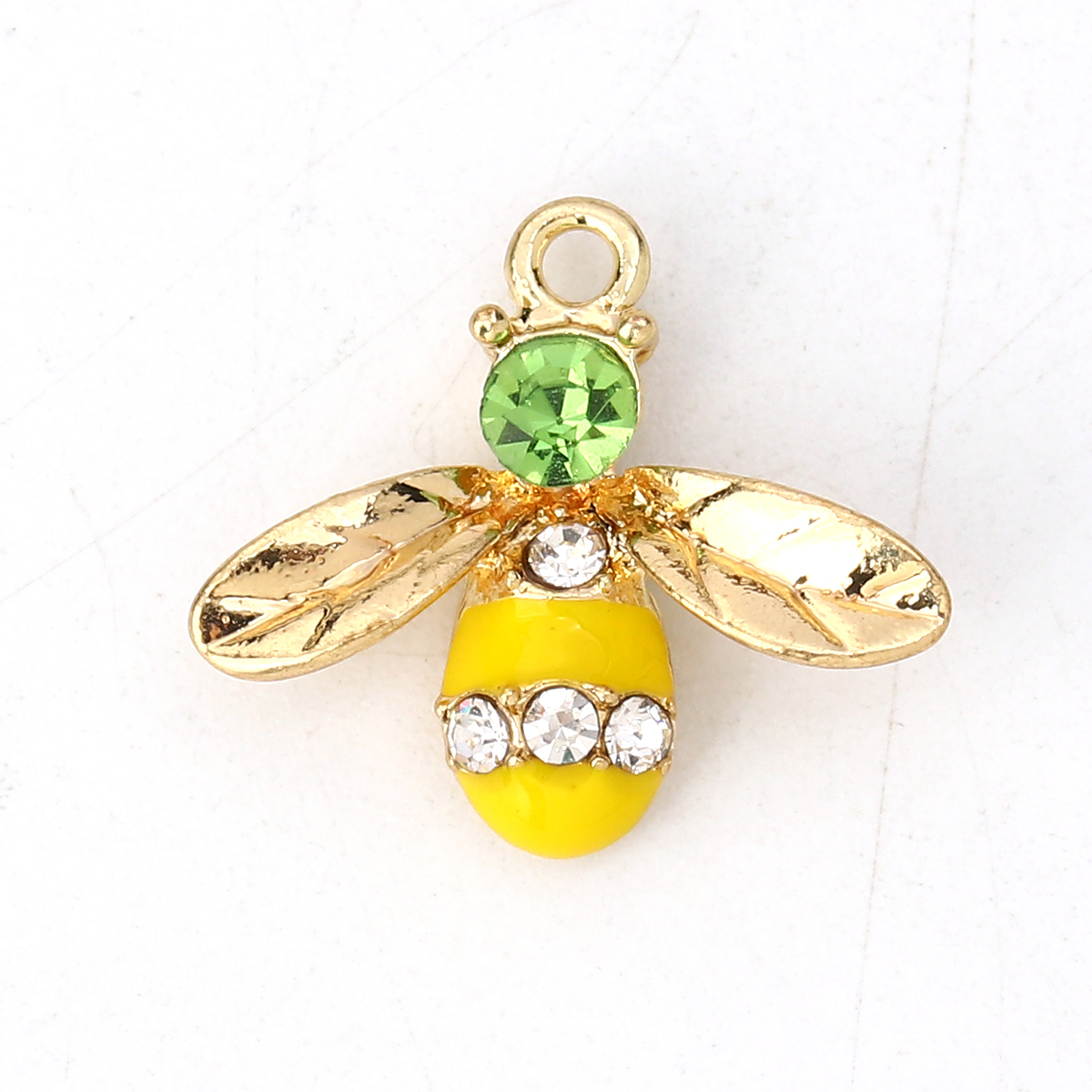 Berlock -  Emaljerad Bi med Rhinestone,  Gul