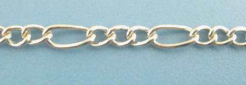 Figaro kedja , platina 5x3mm & 3x2.5mm