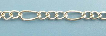 Figaro kedja , platina 5x3mm & 3x2.5mm