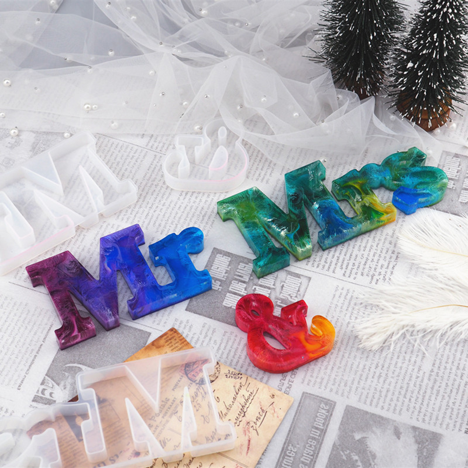 Silicone Resin Mold   Mr & Mrs - 2