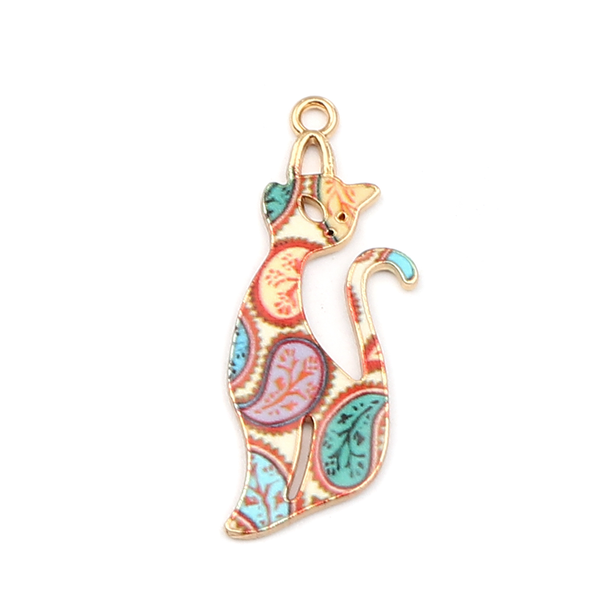 Charm   enameld Cat paisly