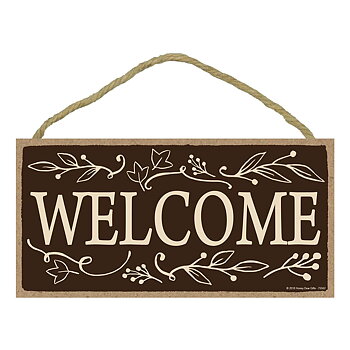 Wood hanging "Welcome"