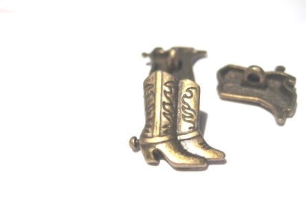 Buttons in the metal - Cowboy boot, bronze