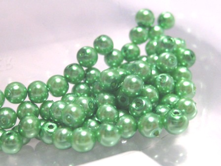 Vaxade Glaspärlor , 4mm Grön
