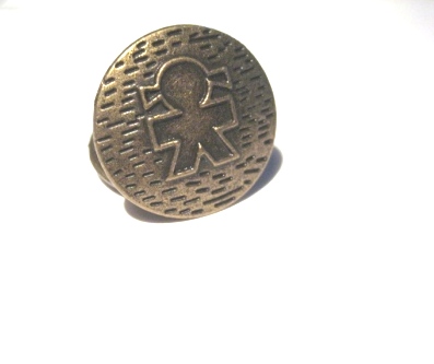Knappar i metall - Flicka 22mm, Brons