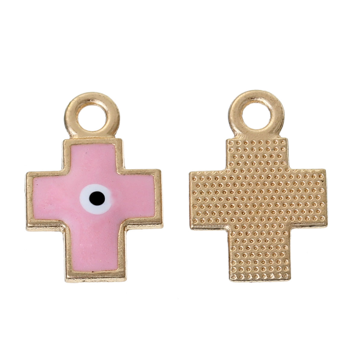 Berlock -   Emaljerat kors m Evil Eye
