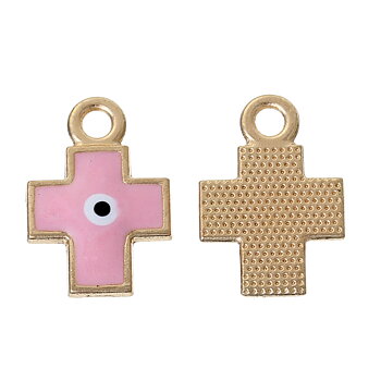 Berlock -   Emaljerat kors m Evil Eye