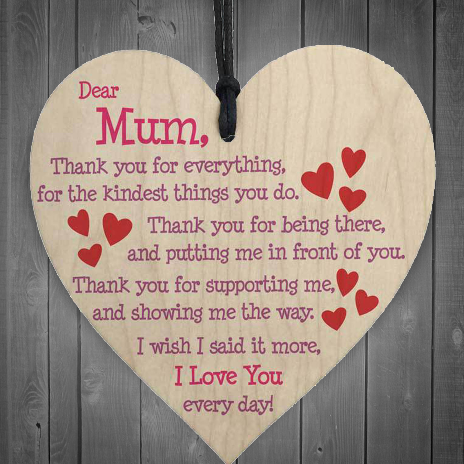Trätavla Hjärta " Dear Mum.... " - 2