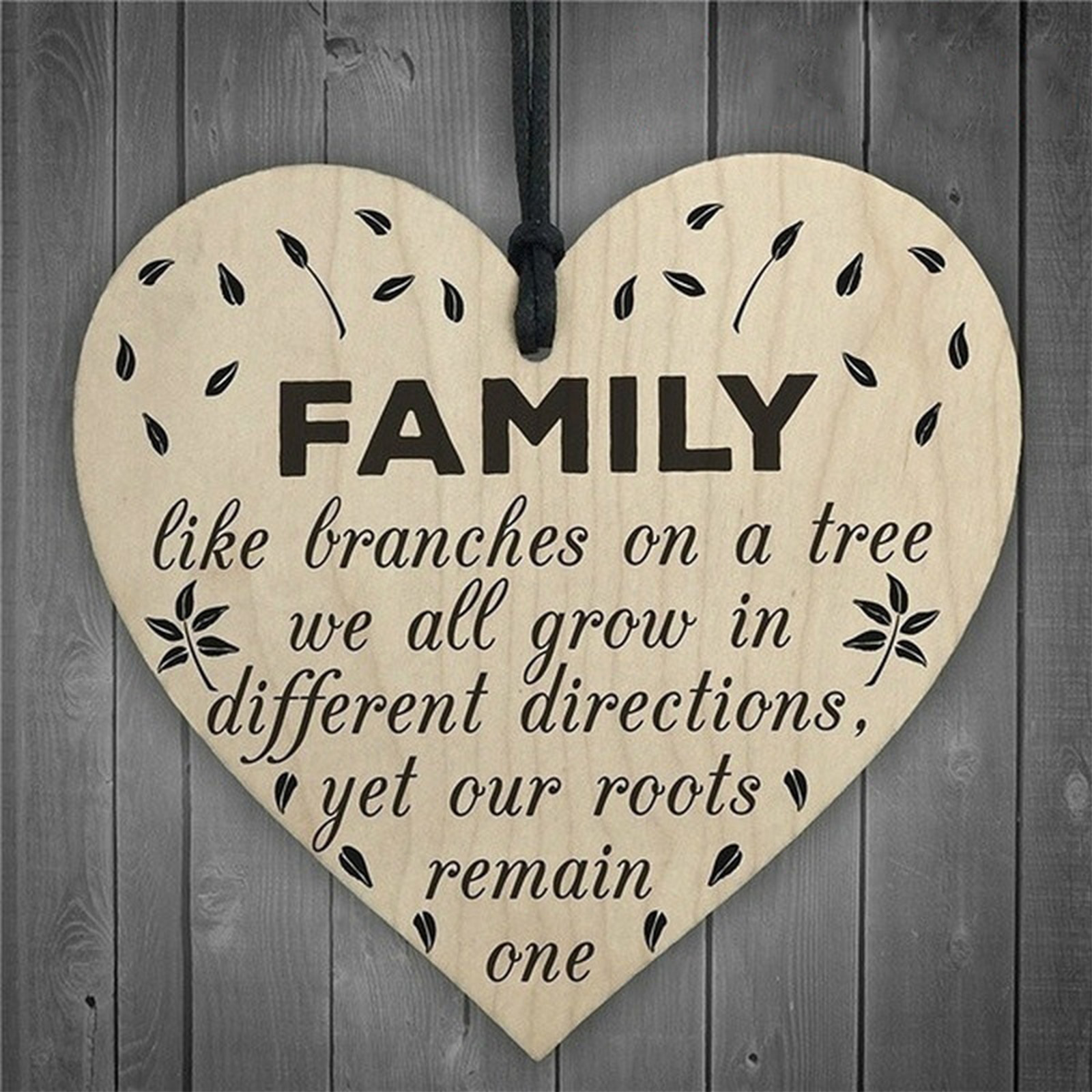 Wood hanging heart, "Family.... " - 2