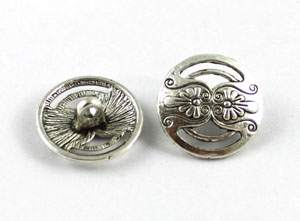 Knappar i metall - Rund Swirl 17mm - 2