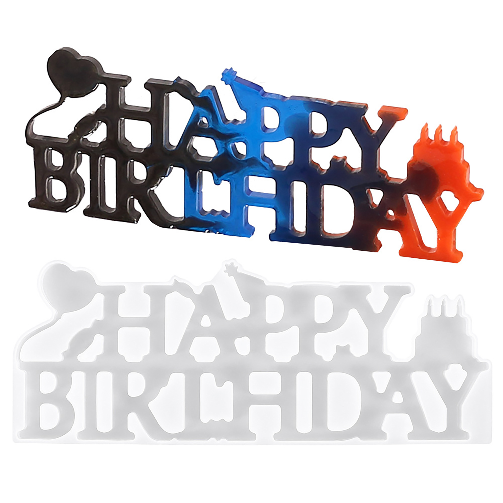 Silicone Resin Mold  "Happy Birthday" 25cm