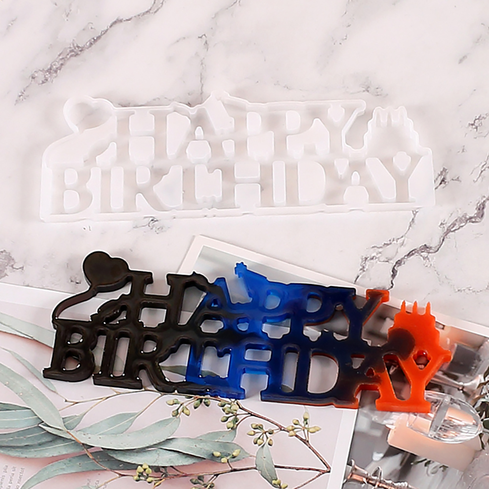 Silicone Resin Mold  "Happy Birthday" 25cm - 3