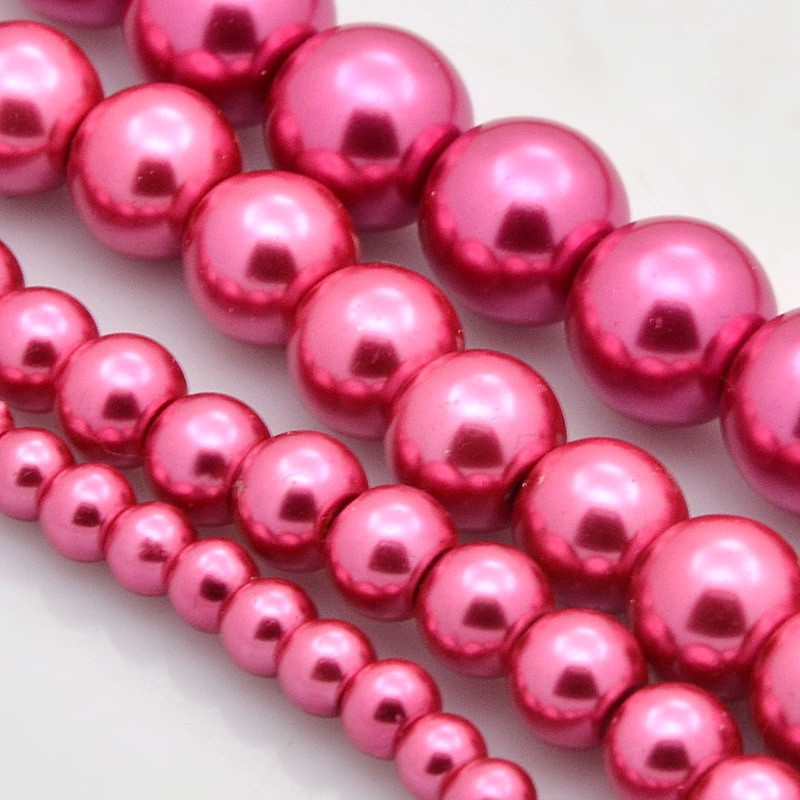 Vaxade Glaspärlor , 14mm , Cerise - 2