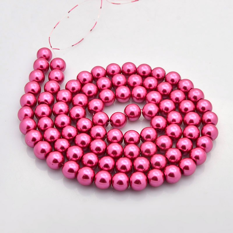 Vaxade Glaspärlor , 14mm , Cerise