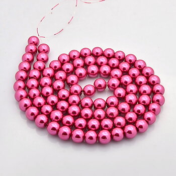 Vaxade Glaspärlor , 14mm , Cerise