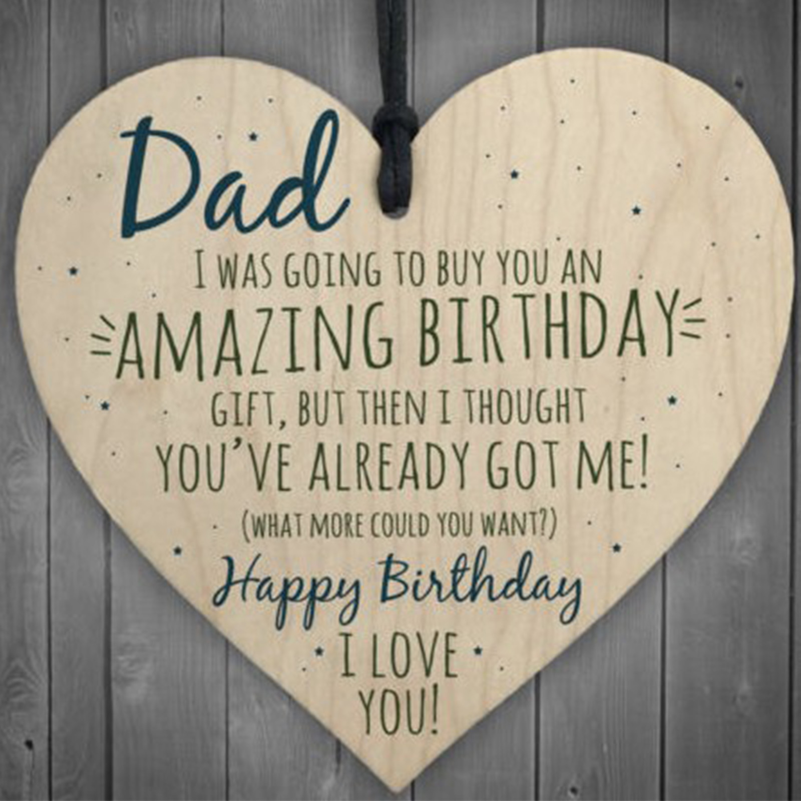 Wood hanging heart,"Dad... Birthday.. " - 2